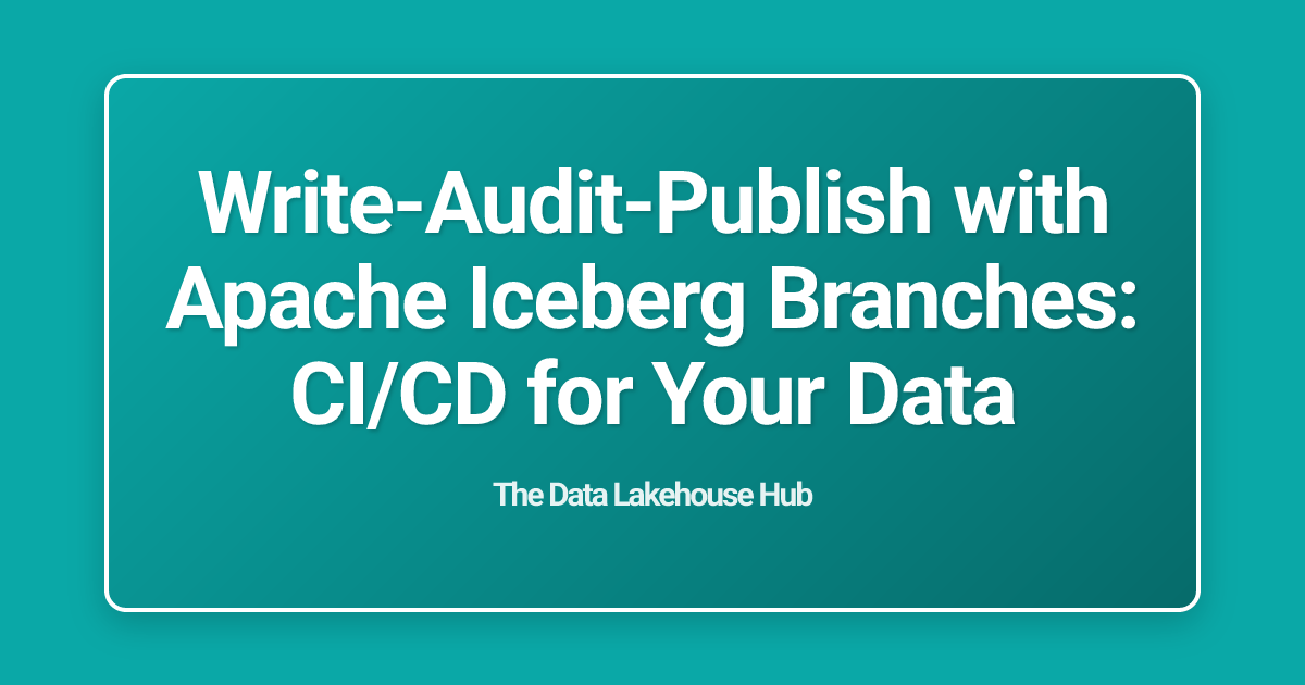 Write-Audit-Publish with Apache Iceberg Branches: CI/CD for Your Data